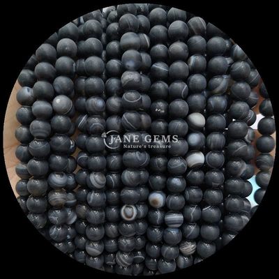 Natural Gemstone Various Banded Agate Frosted Round Agate Loose Bead Strands The Perfect Addition to Your Necklace Collection