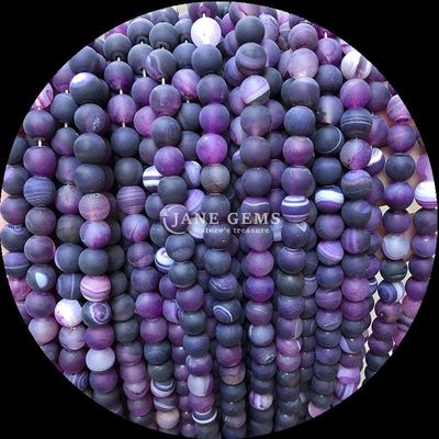 8mm Natural Gemstone Beads Gems Bead Various Banded Agate Frosted Loose Bead Strands for Handcrafted Beaded Accessories