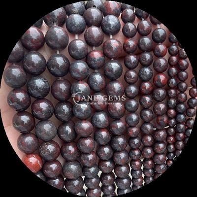 Gemstone Cut Round Gems Bead Zebra Jasper Mahagony Obsidian Various Types Crystal Healing Stone Loose Bead Strands for Handmade Accessories