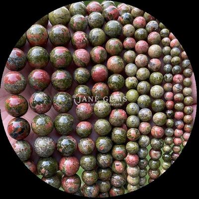 Round Shape Gemstone Beads Assorted Colors Indian Agate Unakite Crystal Healing Stone Loose Bead Strands  for Your Jewelry Making Needs