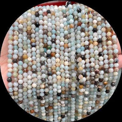 Round Shape Multi-color Gemstone Beads Natural Crystal Healing Rose Quartz, Lapis Lazuli Faceted Loose Bead Strands for DIY Jewelry