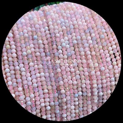 DIY Jewelry Making with Gems Bead Assorted Gemstone Color from Market Round Faceted Morganite Clear Quartz Crystal Healing Loose Gemstone Bead Strands