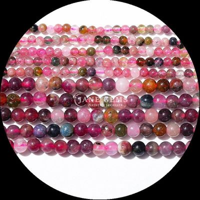 Gems Bead 4mm Multi-color Various Natural Crystal Stone Mini Round Tourmaline Loose Beads Strands for Customer Requirements